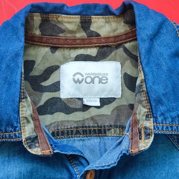 Warehouse One denim button down shirt men's size XS - Picture 6 of 6